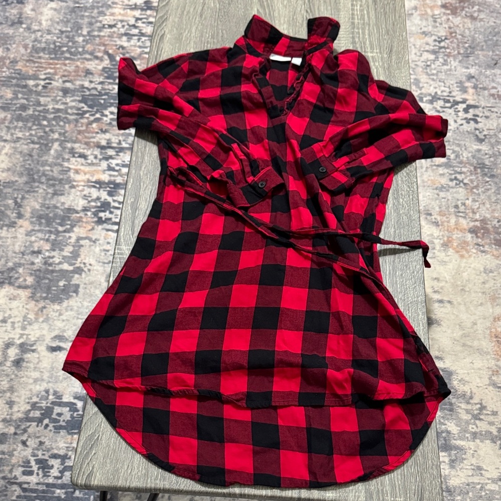 The Children's Place Red and Black Checkered Dress